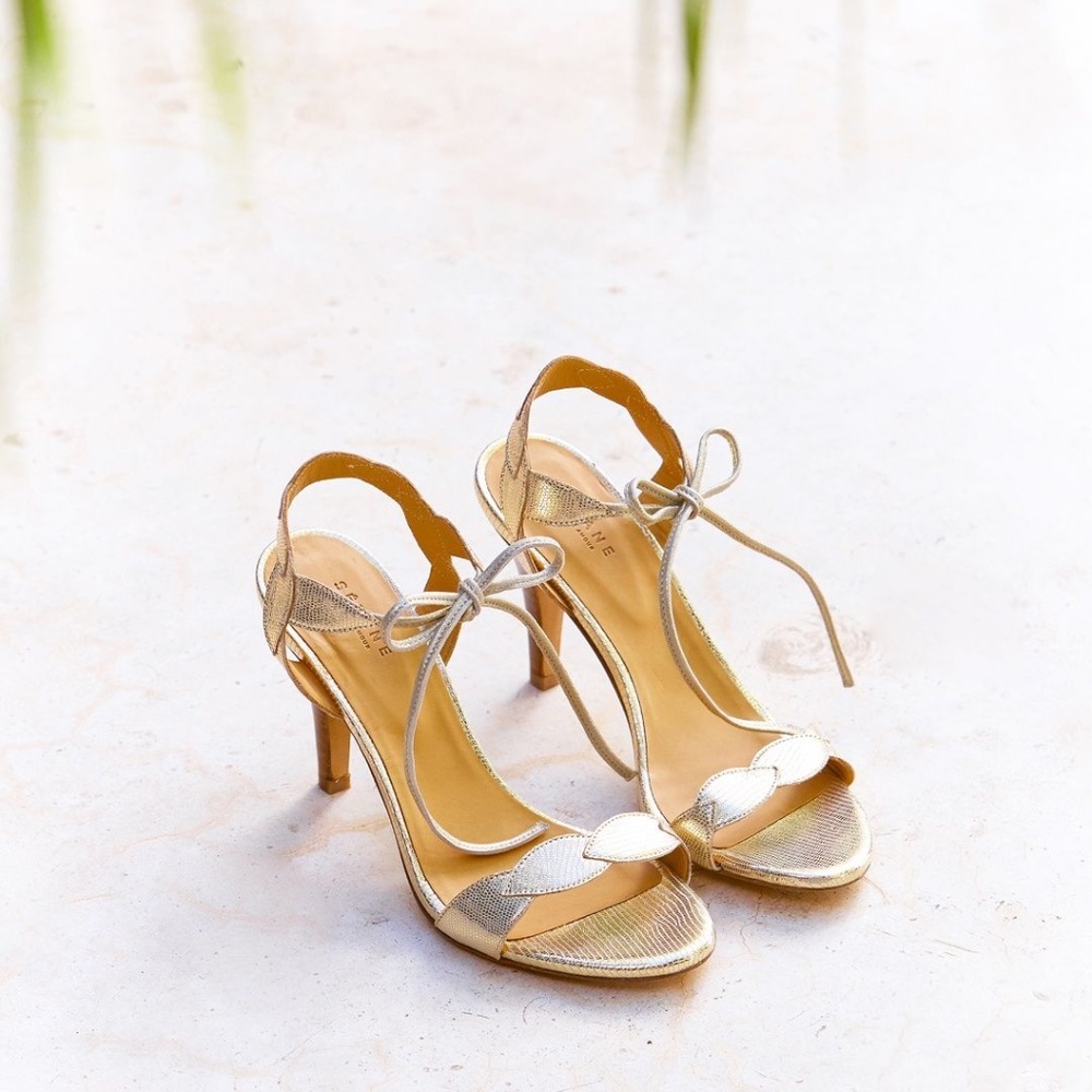 Sezane High Gold Scarlett Sandal